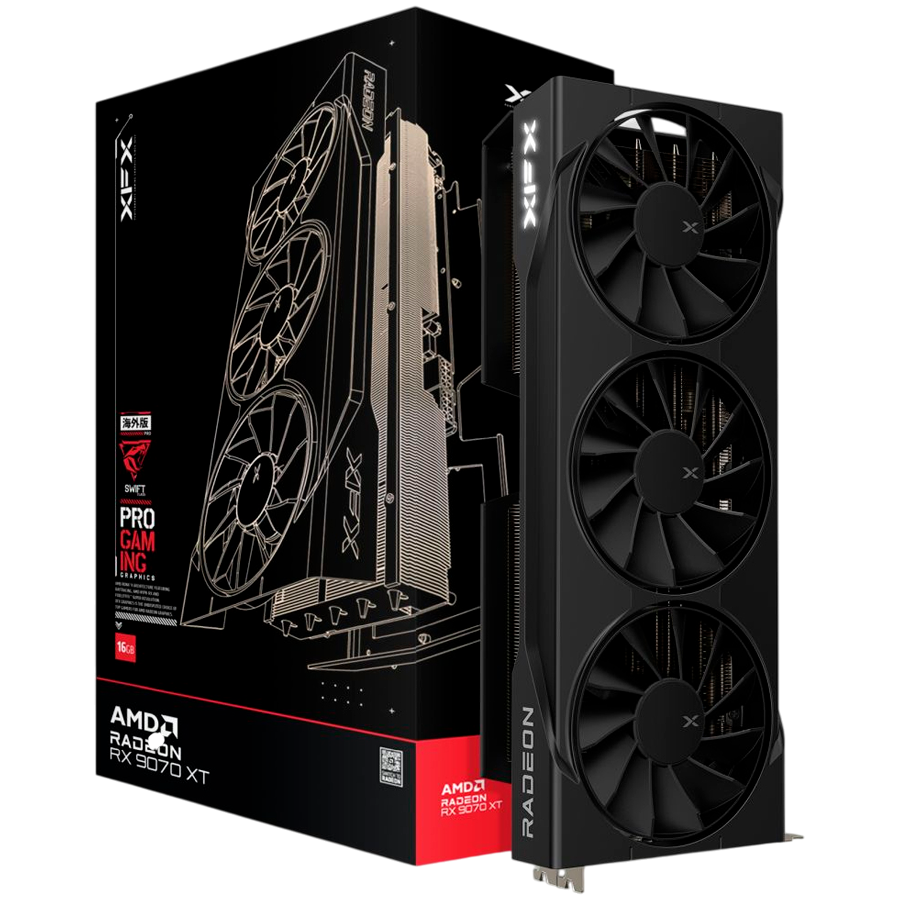 XFX Swift AMD Radeon RX 9070XT Triple Fan 16GB GDDR6 256-bit HDMI 3x DP, SI ONLY