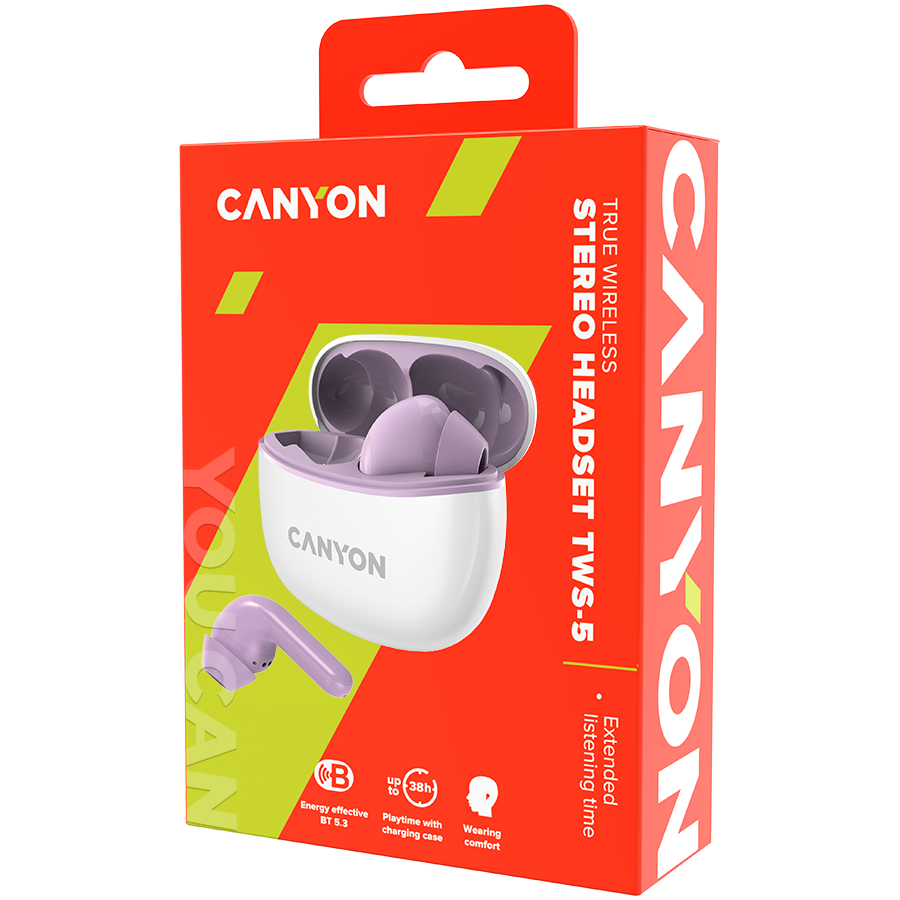 CANYON headset TWS-5 Purple - slika 5